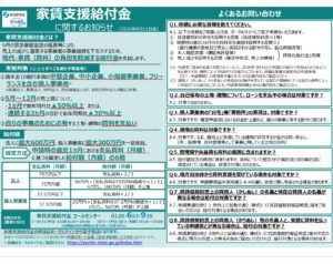 【助成金・補助金】家賃支援給付金